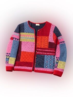 Vintage Susan Bristol Patchwork Cardigan Size L